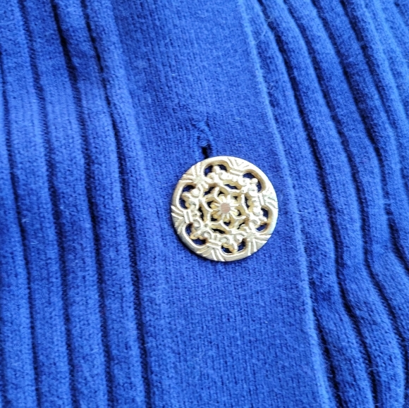 Soft Surroundings Button Up Ribbed Dark Blue Cardigan Women's Size 1X - Picture 8 of 8